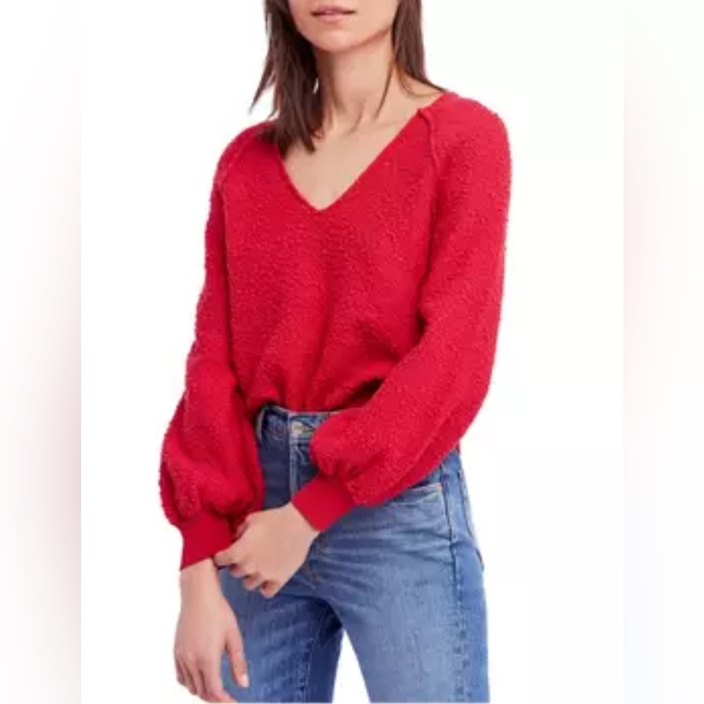 Free People Cherry V-Neck Sweater